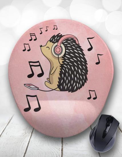 Kirpi Hedgehog Music Bilek Destekli Mouse Pad