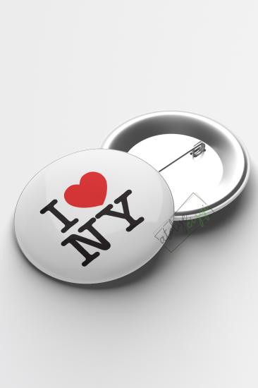 I Love NY İğneli Buton Rozet 58mm