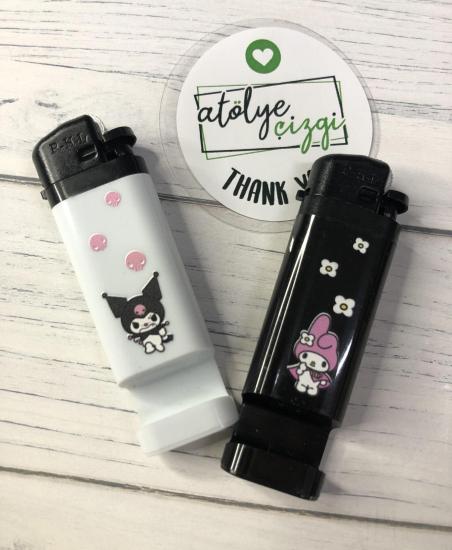 2’li Kuromi Telefon Tutacaklı Çakmak  Anime Kuromi ve My Melody