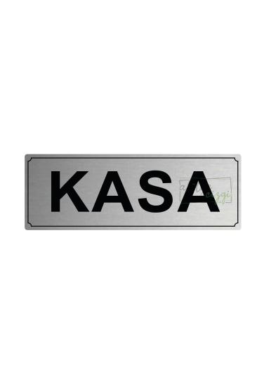 Kasa Yönlendirme Levhası 20 cm x 7 cm Gümüş Fırçalı Metal