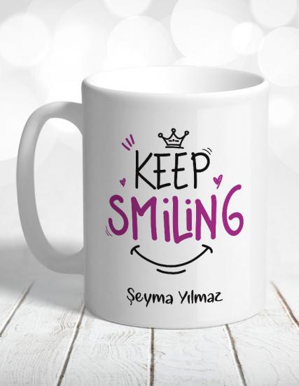 Keep Smiling Gülümse Kişiye Özel Kupa Bardak