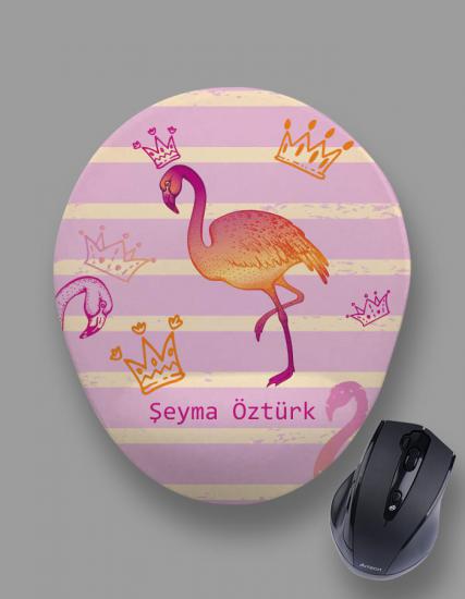 Kişiye Özel Retro Flamingo Queen Mouse Pad
