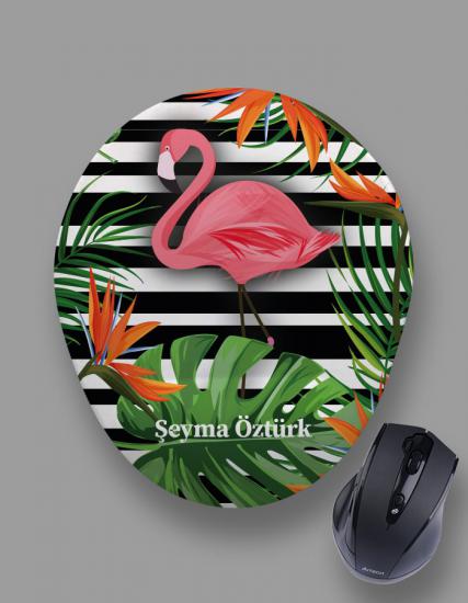 Kişiye Özel Retro Flamingo Jungle Mouse Pad