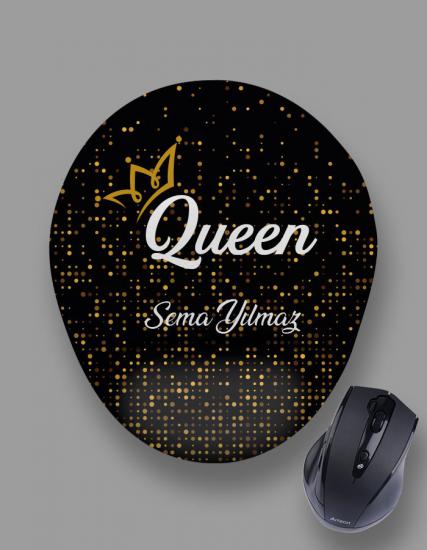 Kişiye Özel Queen Kraliçe Siyah Gold Mouse Pad