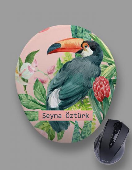 Kişiye Özel Retro Tukan Tropikal Mouse Pad