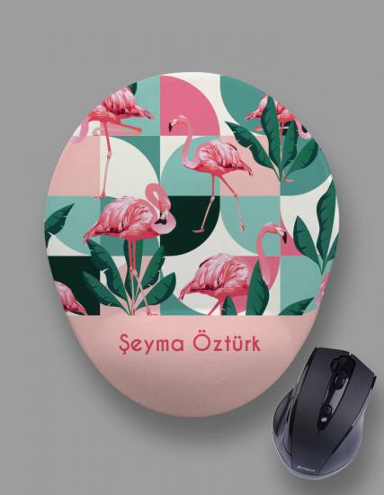 Kişiye Özel Rounded Flamingos Mouse Pad