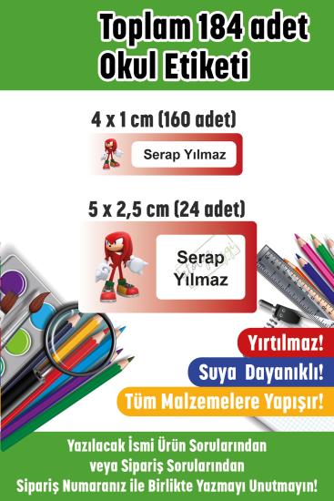 Okul Etiketi Kalem Defter Etiketi İsme Özel Knuckles