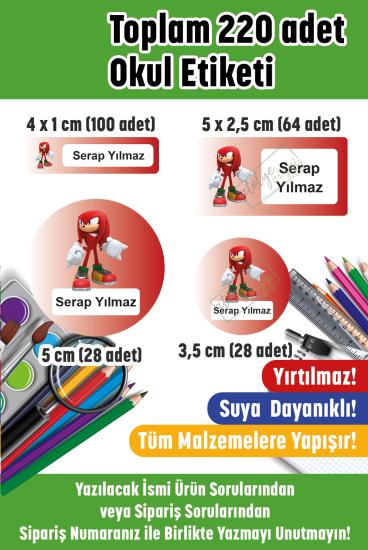 Okul Etiketi Kalem Defter Etiketi İsme Özel Knuckles