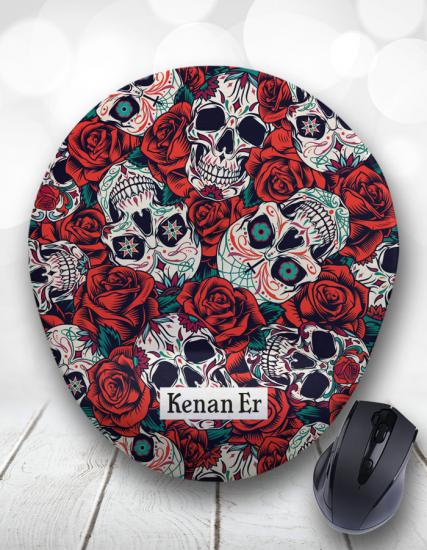 Skull Roses Kişiye Özel Mouse Pad