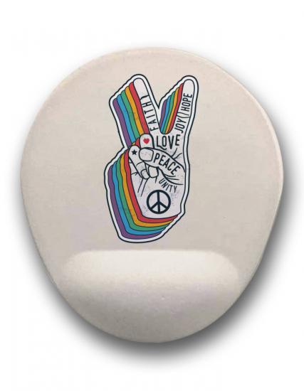 Love Peace Hippi Bilek Destekli Mouse Pad