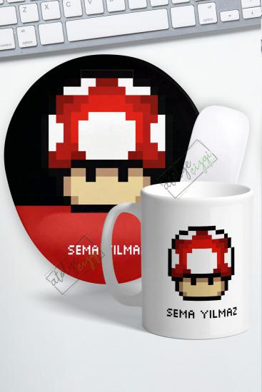 Mario Mushroom Bilek Destekli Mouse Pad ve Kupa Bardak