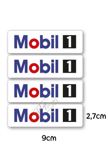 Mobil-1 Yağ Sticker 4 adet, Motosiklet Sticker, Araba Sticker, Mobil-1 Yazısı Sticker