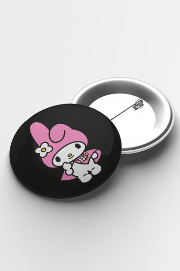 Anime Kuromi My Melody İğneli Buton Rozet 58mm