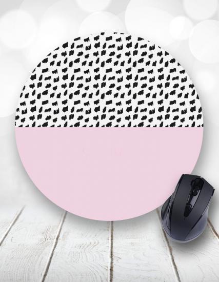 Pembe Puantiye Desen Yuvarlak Mouse Pad