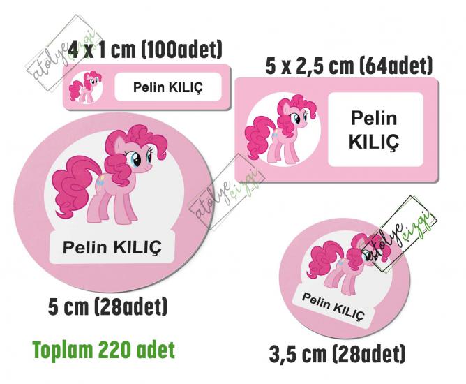 Pembe Pony Okul Etiketi, Kalem Defter Etiketi İsme Özel