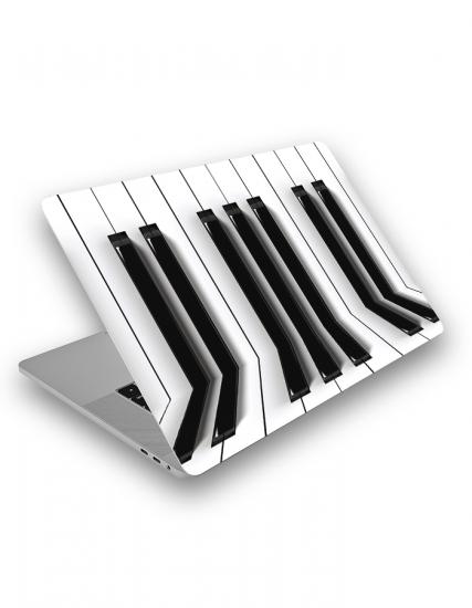 Black White Piyano Keyboard Laptop Sticker
