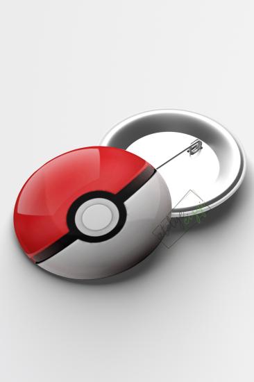 Pokeball İğneli Buton Rozet 58mm