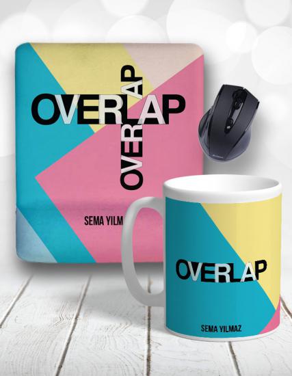 Kişiye Özel 2li Retro Grafik Tasarımcı Overlap Kupa Bardak ve Mouse Pad