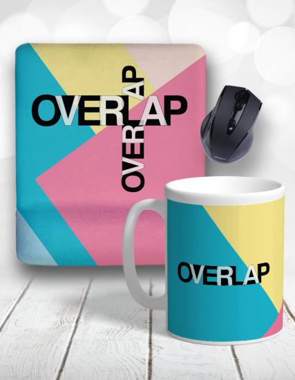 Retro Grafik Tasarımcı Overlap Bilek Destekli Mouse Pad ve Kupa Bardak