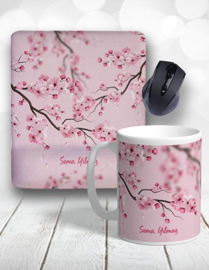Sakura Çiçeği Kupa Bardak ve Mouse Pad
