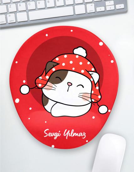 Şirin Kedi Yeni Yıl Bilek Destekli Mouse Pad