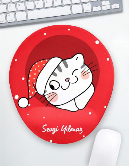 Sırnaşık Kedicik Yeni Yıl Bilek Destekli Mouse Pad