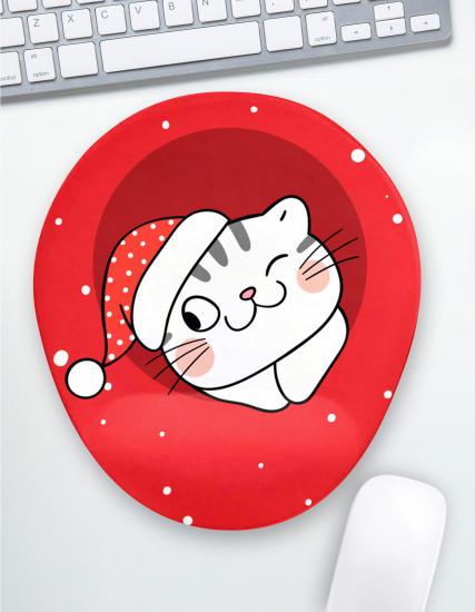 Sırnaşık Kedicik Yeni Yıl Bilek Destekli Mouse Pad