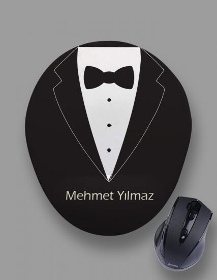 Kişiye Özel Smokin Desenli Bilek Destekli Mouse Pad