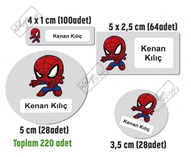 Spidey Okul Etiketi, Kalem Defter Etiketi İsme Özel