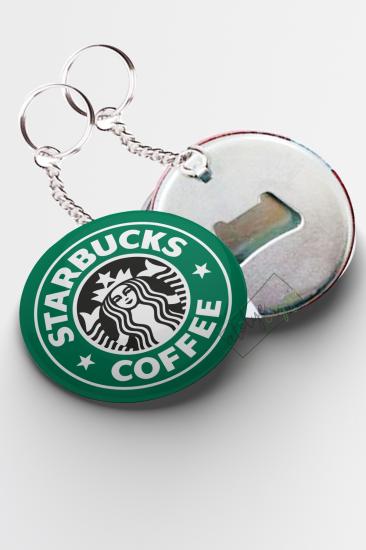 Starbucks Temalı Açacaklı Anahtarlık 44mm