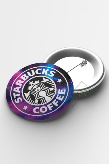 Starbucks Galaksi Temalı İğneli Buton Rozet 58mm