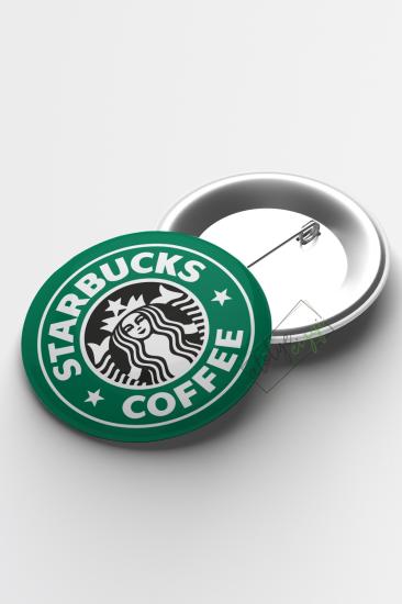 Starbucks Temalı İğneli Buton Rozet 58mm