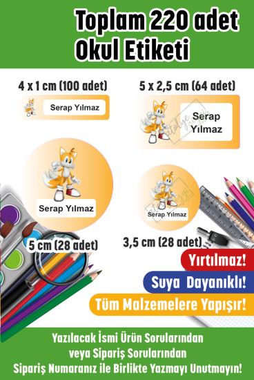 Okul Etiketi Kalem Defter Etiketi İsme Özel Tails