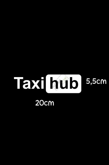 20 Cm Beyaz Taxi hub Sticker, Motor Araba Sticker, Oto Sticker