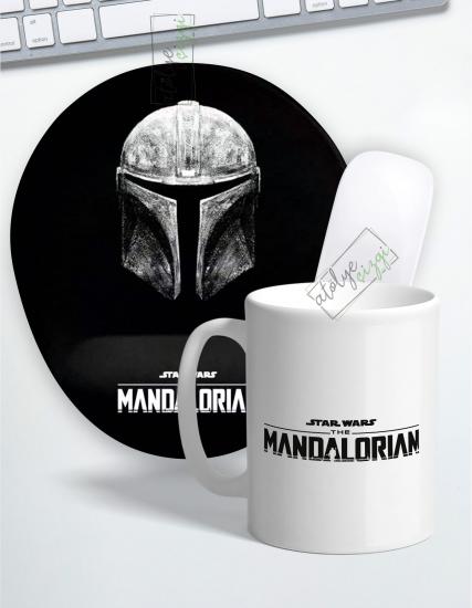 The Mandalorian Helmet Bilek Destekli Mouse Pad ve Kupa Bardak