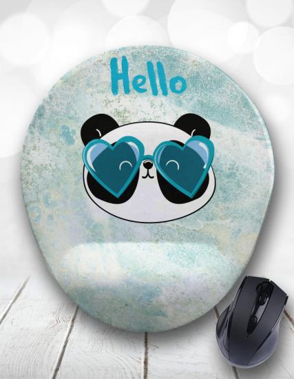 Panda in Love Mermer Bilek Destekli Mouse Pad