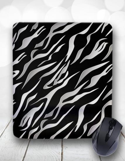 Black White Zebra Desen Bilek Destekli Mouse Pad