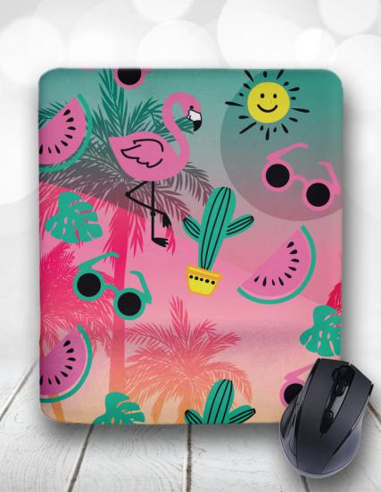 Flamingo Madness Summer Bilek Destekli Mouse Pad