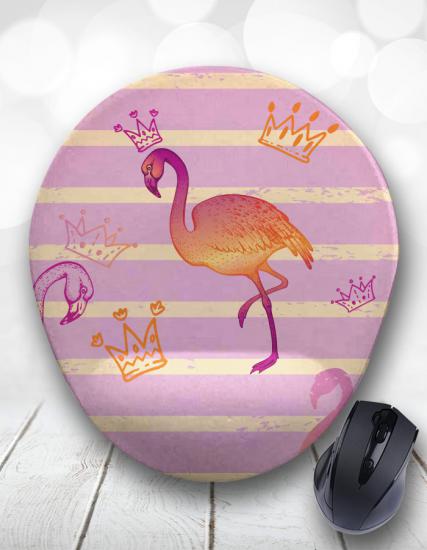 Retro Flamingo Queen Bilek Destekli Mouse Pad