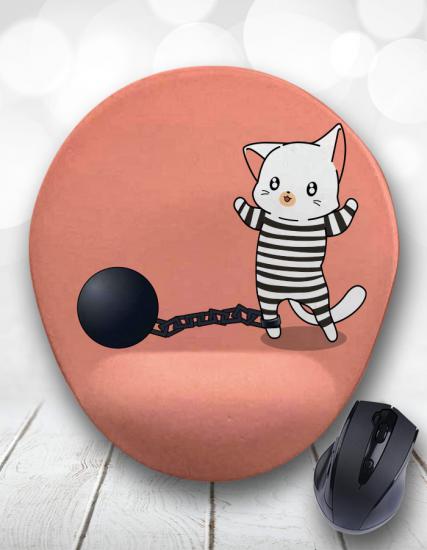 Şirin Suçlu Kedi Bilek Destekli Mouse Pad