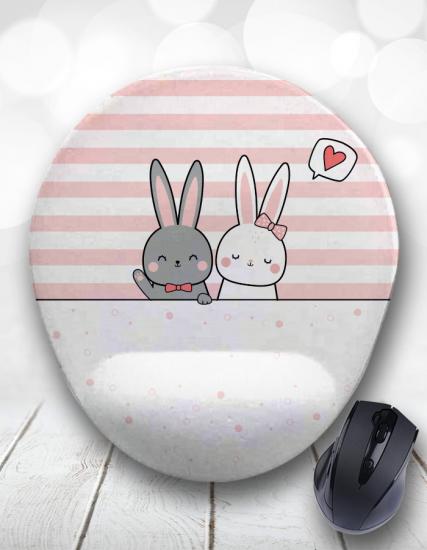 Tavşan Love Bunny Bilek Destekli Mouse Pad