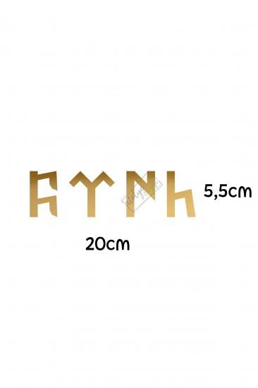 20 Cm Gold Göktürkçe Türk Sticker, Motor Araba Sticker, Oto Sticker