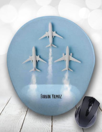 Uçaklar Aviation Blue Kişiye Özel Mouse Pad