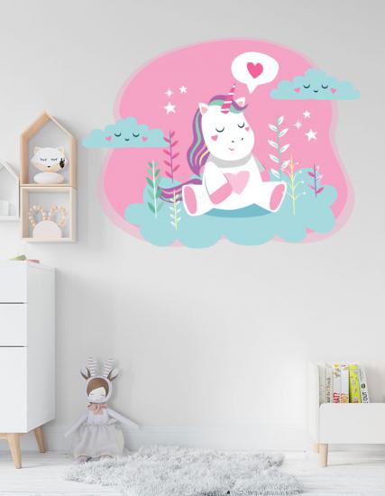 Uyuyan Güzel Unicorn Çocuk Odası Sticker
