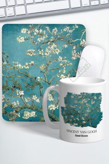 Van Gogh Badem Çiçeği Almond Bilek Destekli Mouse Pad ve Kupa Bardak