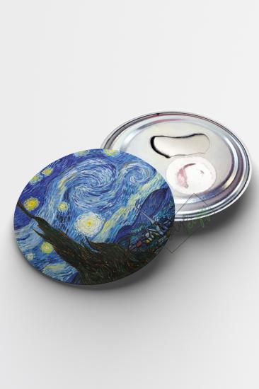 Vincent Van Gogh Starry Night Magnet Açacak 58mm