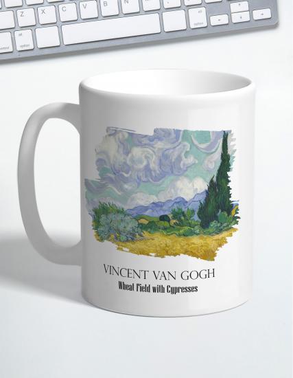 Vincent Van Gogh Wheat Field Porselen Kupa Bardak