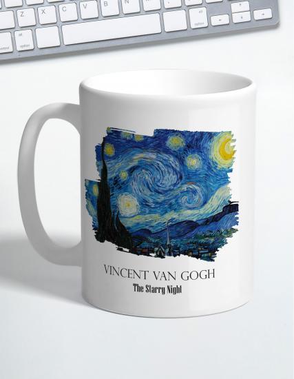 Vincent Van Gogh Starry Night Porselen Kupa Bardak